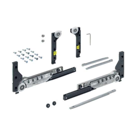 Afbeeldingen van Hettich SlideLine M Beslagset voor gedempte deuren (sluitings-, openings- en collisiedemping), 10 kg, Minimale deurbreedte mm: 450