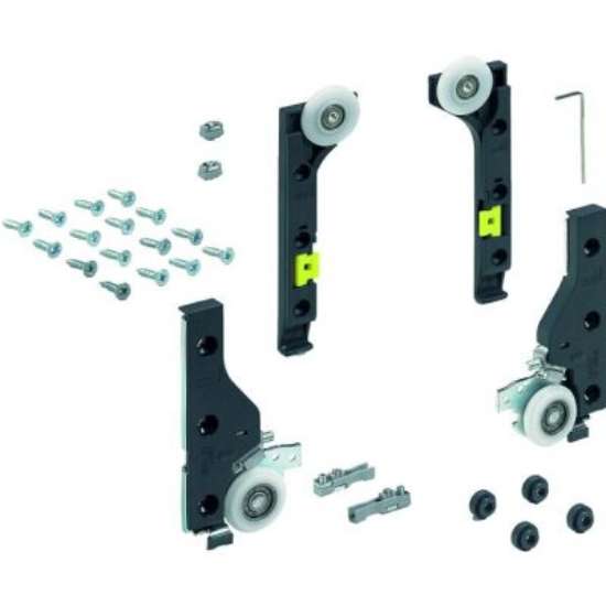 Afbeeldingen van Hettich SlideLine M Beslagset voor deuren zonder demping, 30 kg, Minimale deurbreedte mm: 300