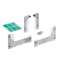 Afbeeldingen van Hettich SlideLine M Uitbreidingsset voor gelijmde glazen deuren met demping, Minimale deurbreedte mm: 450