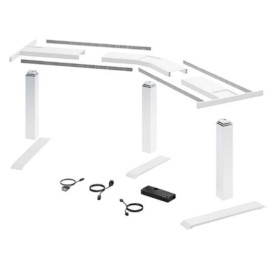 Afbeeldingen van Hettich LegaDrive Systems Tafelonderstelset 135°-hoek, wit