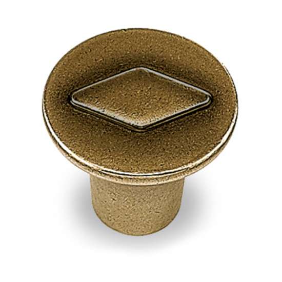 Afbeeldingen van Hettich Knop Barcino, H 25 mm, ø 30 mm, messingkleurig antiek