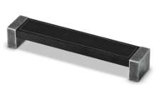 Afbeeldingen van Hettich Greep Arago, boorafstand 192, L 208 mm, B 40 mm, H 33 mm, Leer zwartgrijs / tinkleurig antiek