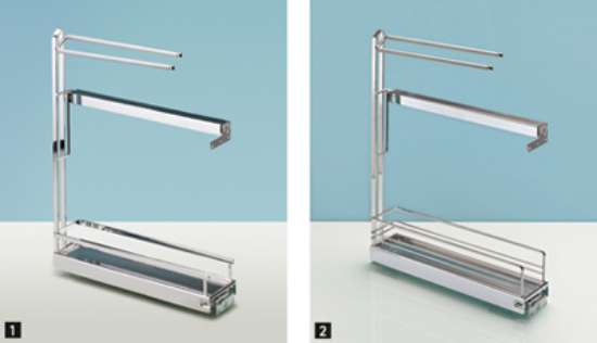 Afbeeldingen van Hettich Uittrekbare handdoekhouder 90° , CLASSIC, zilver gepoedercoat (2)