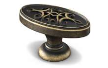 Afbeeldingen van Hettich Knop Sertao, L 45 mm, B 23 mm, H 28 mm, messingkleurig antiek