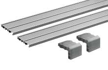 Afbeeldingen van Hettich SlideLine M Profielset: loopprofiel met 2-baans om te schroeven/plakken, 2500 mm