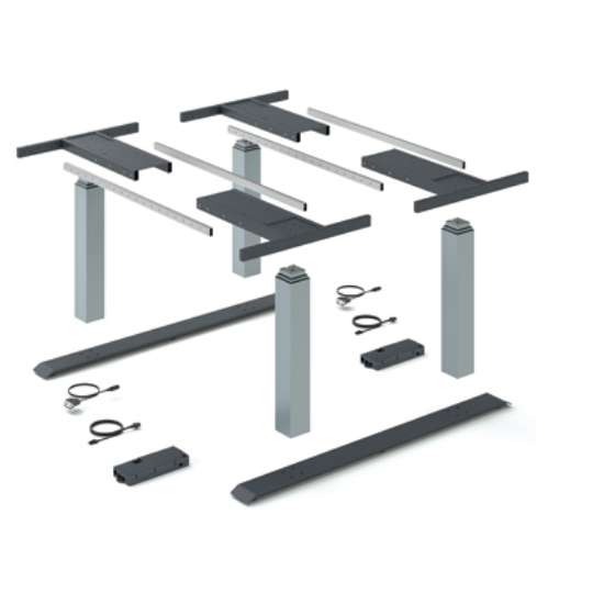 Afbeeldingen van Hettich LegaDrive Systems Tafelonderstelset benchwerkplek, zilver, grafietgrijs