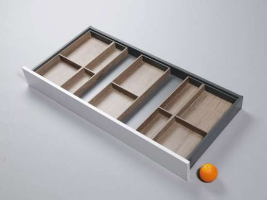 Afbeeldingen van Blum Bestekindeling voor werkbestek Legrabox - corpusbreedte 1100mm en groter diepte 500mm - houtdecor bardolino eik/zijdewit OL.BH5011B2IND