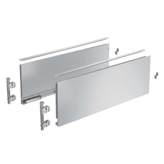 Afbeeldingen van Hettich AvanTech YOU Frontlade 187 mm hoog, setverpakking x NL 400 mm, zilver, links en rechts
