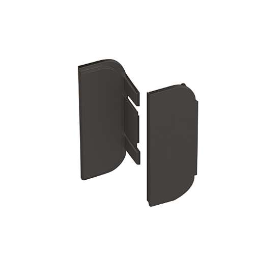 Afbeeldingen van Hettich Toebehoren Canis C eindkappen gesloten, set, B 23 mm, H 64 mm, mat zwart