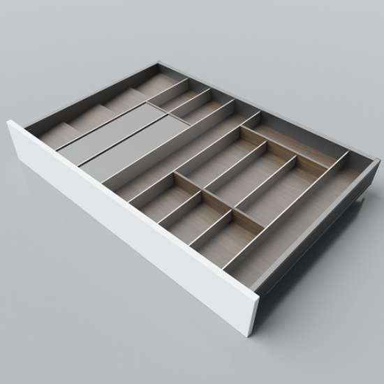 Afbeeldingen van Blum Bestekindeling folie en kruiden notenhout - voor LEGRABOX - corpusbreedte 800-1000mm diepte 600mm - notenhout/aluminium OL.NA6090S4BEST