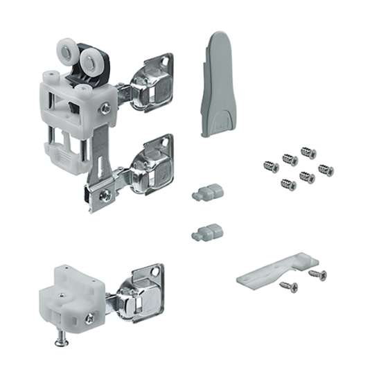 Afbeeldingen van Hettich WingLine L, Loopdeelset met geleiding onderaan, veerloos, 25 kg, zwart, rechts