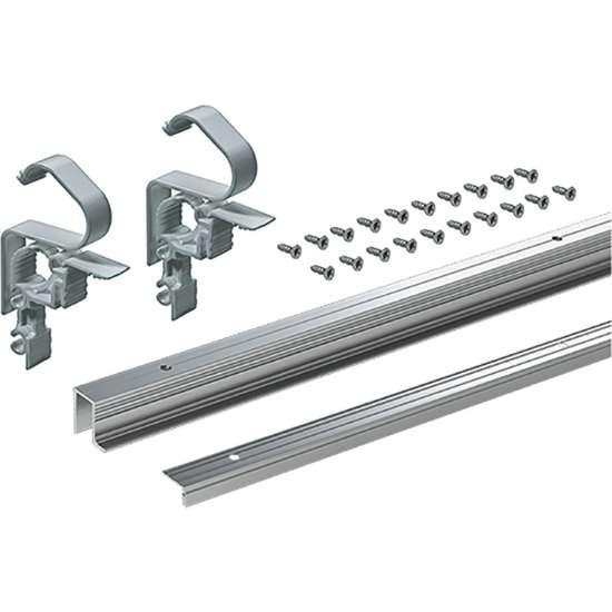 Afbeeldingen van Hettich WingLine L, Profielset met geleiding onderaan, 2400, zwart gepoedercoat