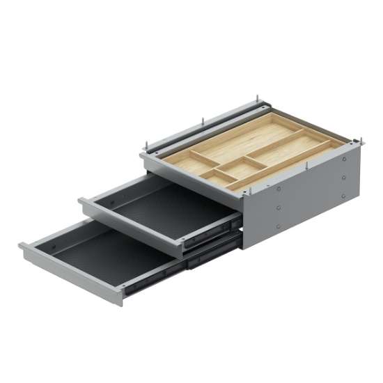 Afbeeldingen van Hettich  Schuifladebox Tri Grip, zilver