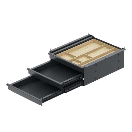 Afbeeldingen van Hettich  Schuifladebox Tri Grip, zwart