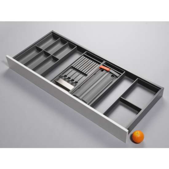 Afbeeldingen van Blum Bestekindeling met messen en foliehouder Legrabox - corpusbreedte 1200 en groter diepte 500mm - carbonzwart OL.BA5012S7IND