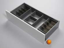 Afbeeldingen van Blum vakverdeling set van 3 inclusief 2 kruidenhouder stuks Legrabox - breedte 654 diepte 370 hoogte 110 - zijdewit OL.VK3S40SWVERD