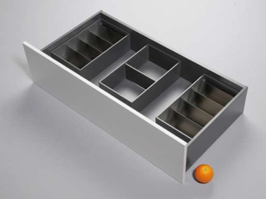 Afbeeldingen van Blum vakverdeling set van 3 inclusief 2 kruidenhouder stuks Legrabox - breedte 654 diepte 370 hoogte 110 - zijdewit OL.VK3S40SWVERD