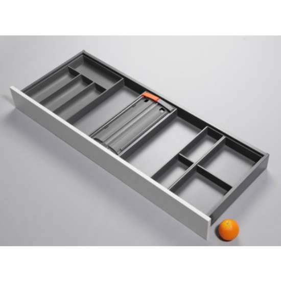Afbeeldingen van Blum Bestekindeling met foliehouder Legrabox - corpusbreedte 1200 en groter diepte 450mm - oriongrijs OL.BA4512O5IND