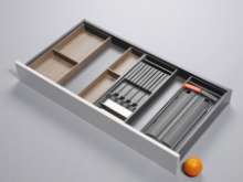 Afbeeldingen van Blum Bestekindeling met messen en foliehouder Legrabox - corpusbreedte 1000mm en groter diepte 500mm - houtdecor nebraska eik/oriongrijs OL.BH5010N7IND