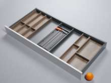 Afbeeldingen van Blum Bestekindeling met foliehouder Legrabox - corpusbreedte 1200 en groter diepte 550mm - houtdecor tennessee noot/carbonzwart OL.BH5512T5IND