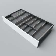 Afbeeldingen van Blum Bestekindeling voor kruidenpotjes Legrabox houtdecor - corpusbreedte 800-900 diepte 500mm - houtdecor zwart/aluminium OL.SA5090S3BEST