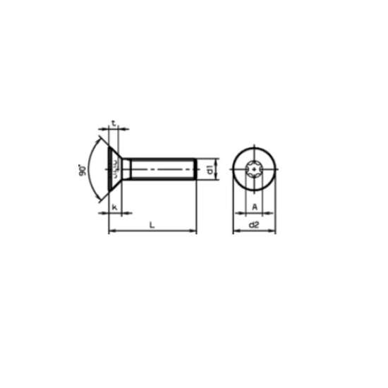 Afbeeldingen van Blum Schroef - Tx Ø3x10mm met verzonken kop voor TA'OR BOX - frontbevestiging bij binnenladen SCR.M3X10T