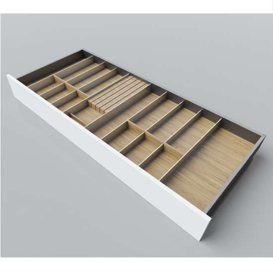 Afbeeldingen van Blum Bestekindeling met messenhouder Legrabox - corpusbreedte 1000mm-1200 diepte 500mm - fineer eiken/aluminium OL.EA5012S1BEST