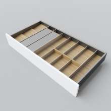 Afbeeldingen van Blum Bestekindeling met foliehouders Legrabox - corpusbreedte 900-1000mm diepte 450mm - fineer eiken/aluminium OL.EA4590S4BEST