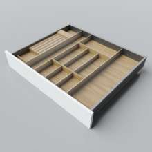 Afbeeldingen van Blum Bestekindeling Legrabox - corpusbreedte 700-900 diepte 650mm - fineer eiken/aluminium OL.EA6580S2BEST