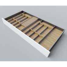 Afbeeldingen van Blum Bestekindeling met messenhouder Legrabox - corpusbreedte 1000mm-1200 diepte 600mm - fineer eiken/aluminium OL.EA6012S1BEST