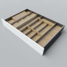 Afbeeldingen van Blum Bestekindeling voor kruidenpotjes Legrabox - corpusbreedte 850-1050 diepte 600mm - fineer eiken/aluminium OL.EA6090S3BEST