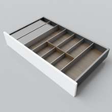 Afbeeldingen van Blum Bestekindeling met foliehouder Legrabox - corpusbreedte 750-950 diepte 450mm - notenhout/aluminium OL.NA4580S4BEST