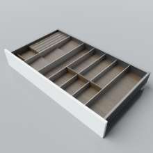 Afbeeldingen van Blum Bestekindeling voor messen en foliehouder Legrabox - corpusbreedte 850-1050 diepte 500mm - notenhout/aluminium OL.NA5090S3BEST