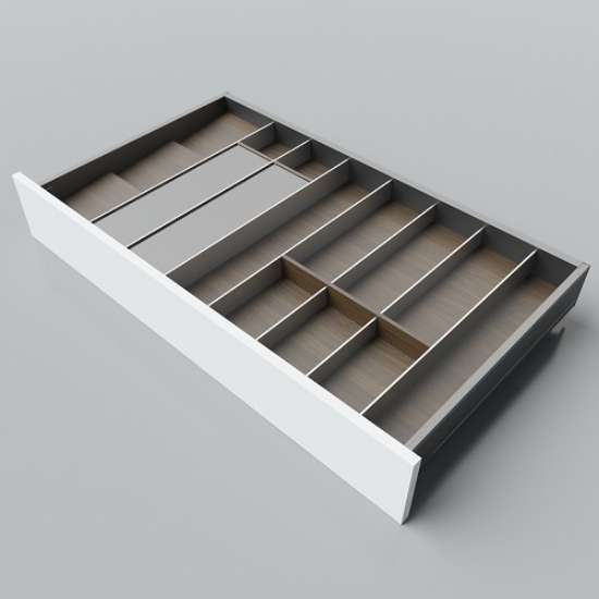 Afbeeldingen van Blum Bestekindeling folie en kruiden notenhout - voor LEGRABOX - corpusbreedte 900-1000mm diepte 500mm - notenhout/aluminium OL.NA5090S4BEST