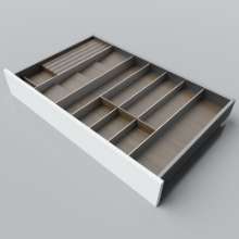 Afbeeldingen van Blum Bestekindeling voor messen en kruidenpotjes Legrabox - corpusbreedte 850-1050 diepte 550mm - notenhout/aluminium OL.NA5590S3BEST