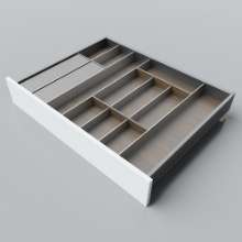 Afbeeldingen van Blum Bestekindeling met foliehouder Legrabox - corpusbreedte 750-950 diepte 600mm - notenhout/aluminium OL.NA6080S4BEST