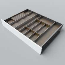 Afbeeldingen van Blum Bestekindeling voor messen en kruidenpotjes Legrabox - corpusbreedte 850-1050 diepte 650mm - notenhout/aluminium OL.NA6590S3BEST