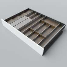 Afbeeldingen van Blum Bestekindeling folie en kruiden notenhout - voor LEGRABOX - corpusbreedte 900-1000mm diepte 650mm - notenhout/aluminium OL.NA6590S4BEST