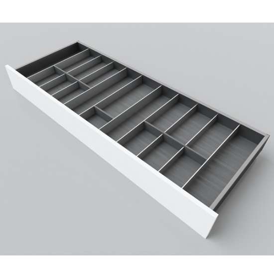 Afbeeldingen van Blum Bestekindeling voor messen Legrabox houtdecor - corpusbreedte 1200 diepte 450mm - houtdecor zwart/aluminium OL.SA4512S2BEST