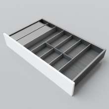 Afbeeldingen van Blum Bestekindeling met foliehouder Legrabox houtdecor - corpusbreedte 750-950 diepte 450mm - houtdecor zwart/aluminium OL.SA4580S4BEST