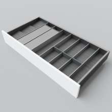 Afbeeldingen van Blum Bestekindeling met foliehouder Legrabox houtdecor - corpusbreedte 900-1000mm diepte 450mm - houtdecor zwart/aluminium OL.SA4590S4BEST