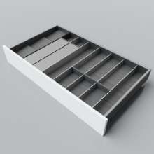 Afbeeldingen van Blum Bestekindeling met foliehouder Legrabox houtdecor - corpusbreedte 900-1000mm diepte 500mm - houtdecor zwart/aluminium OL.SA5090S4BEST