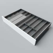 Afbeeldingen van Blum Bestekindeling met foliehouder Legrabox houtdecor - corpusbreedte 900-1000mm diepte 550mm - houtdecor zwart/aluminium OL.SA5590S4BEST