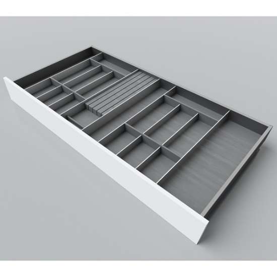 Afbeeldingen van Blum Bestekindeling Legrabox - corpusbreedte 1000mm-1200 diepte 600mm - houtdecor zwart/aluminium OL.SA6012S1BEST