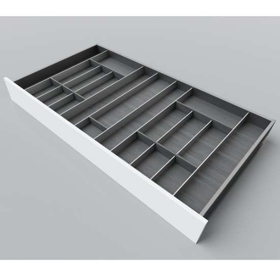 Afbeeldingen van Blum Bestekindeling voor messen Legrabox houtdecor - corpusbreedte 1200 diepte 650mm - houtdecor zwart/aluminium OL.SA6512S2BEST