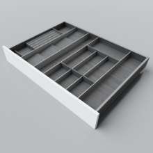 Afbeeldingen van Blum Bestekindeling voor kruidenpotjes Legrabox houtdecor - corpusbreedte 850-1050 diepte 650mm - houtdecor zwart/aluminium OL.SA6590S3BEST