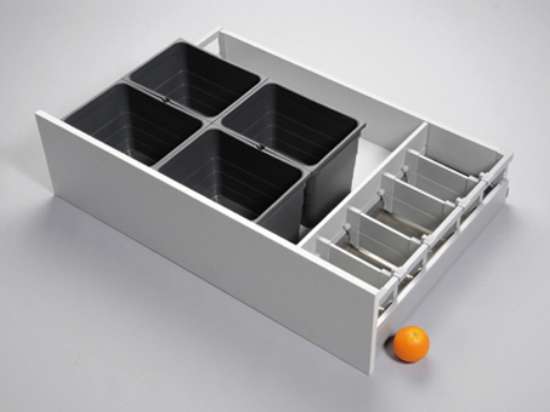 Afbeeldingen van Blum afvalsysteem Tandembox Antaro C - nominale lengte 650 corpsubreedte 1000 hoogte 225 - zijdewit OL.EC6510SWAFVS