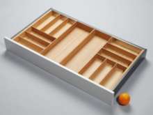 Afbeeldingen van Blum Bestekindeling met messenhouder Legrabox - corpusbreedte 950-1050 diepte 550mm - fineer eiken/aluminium OL.EB5510S1BEST