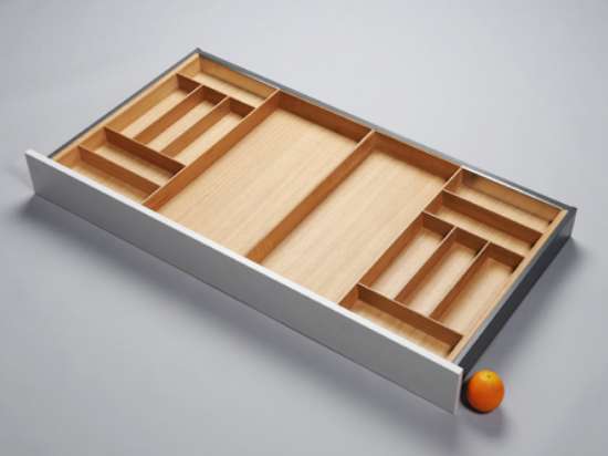 Afbeeldingen van Blum Bestekindeling met messenhouder Legrabox - corpusbreedte 1050-1200 diepte 600mm - fineer eiken/aluminium OL.EB6012S1BEST
