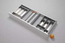 Afbeeldingen van Blum Bestekindeling met foliehouder Orga-Line - corpusbreedte 1100mm en groter ladediepte 450 - inox/RVS OL.BO4511S6BESTEKLADE